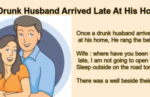 A Drunk Husband Arrived Late At His Home.