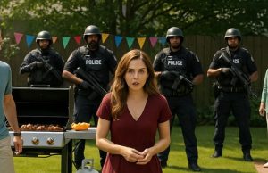 During a family barbecue, I got a text: “walk away and don’t say a word.” I slipped out quietly, and within minutes, police swarmed my daughter-in-law’s house…
